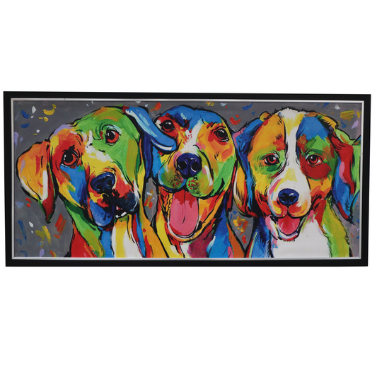 Three Colourful Dogs